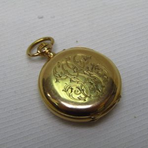 E. BURKART. Reloj Suizo de colgar, lepine y remontoir. Oro 18k. París, ca. 1890