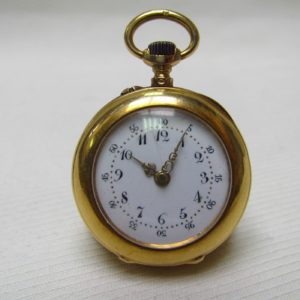 E. BURKART. Reloj Suizo de colgar, lepine y remontoir. Oro 18k. París, ca. 1890