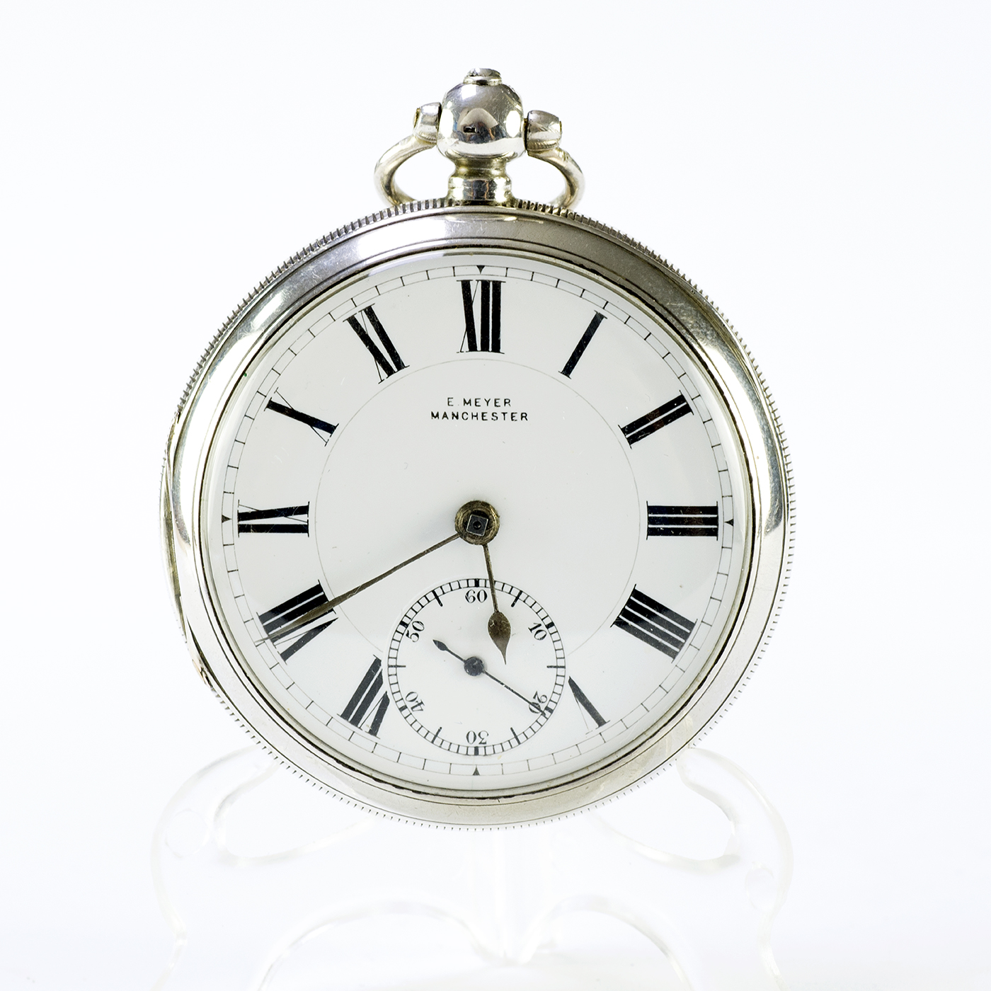 E. MEYER. Reloj de bolsillo inglés, lepine, Half Fusee (Semicatalino). Chester, 1904.