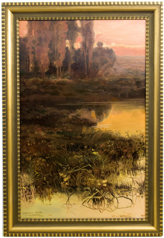 ENRIQUE SERRA AUQUÉ. Óleo sobre lienzo. ""Paisaje lacustre" ENRIQUE SERRA AUQUÉ. Óleo sobre lienzo. ""Paisaje lacustre"