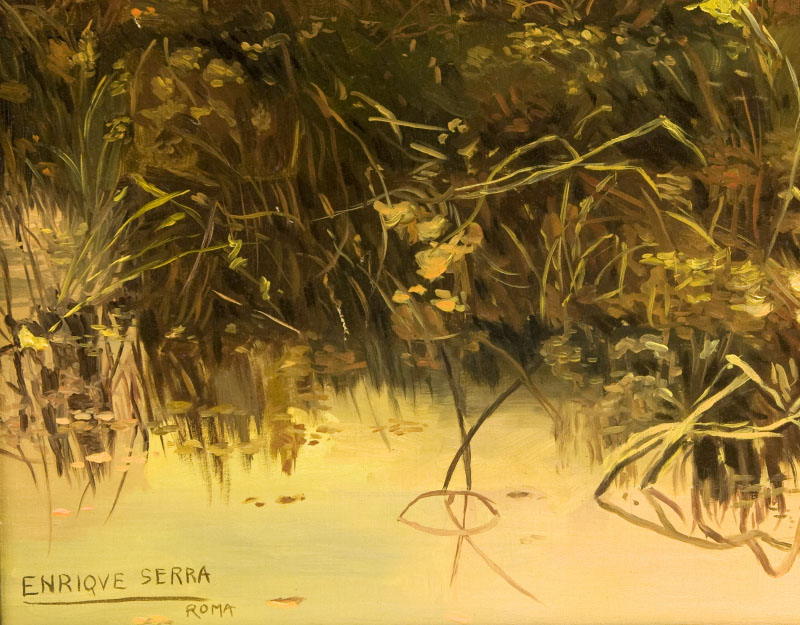 ENRIQUE SERRA AUQUÉ. Óleo sobre lienzo. ""Paisaje lacustre" ENRIQUE SERRA AUQUÉ. Óleo sobre lienzo. ""Paisaje lacustre"