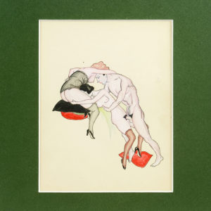 ÉPOCA ART-DECÓ. Dibujo Erótico a Plumilla y Colores.
