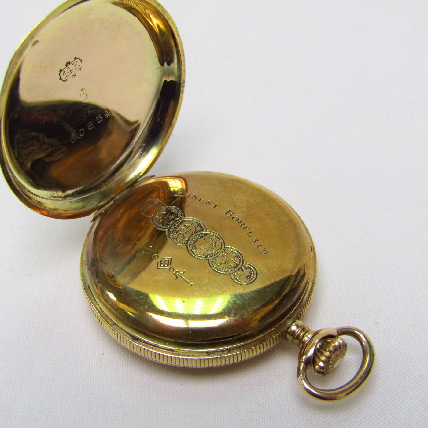 ERNEST BOREL & Co. Reloj de colgar saboneta y remontoir. Suiza, ca. 1900. ERNEST BOREL & Co. Reloj de colgar saboneta y remontoir. Suiza, ca. 1900.