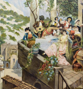 ESCUELA ANDALUZA SIGLO XIX. Óleo sobre lienzo. ""Escena costumbrista"