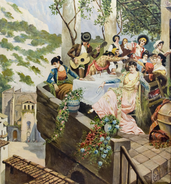 ESCUELA ANDALUZA SIGLO XIX. Óleo sobre lienzo. ""Escena costumbrista" ESCUELA ANDALUZA SIGLO XIX. Óleo sobre lienzo. ""Escena costumbrista"