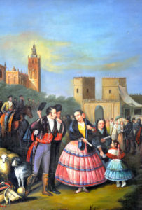 ESCUELA ANDALUZA SIGLO XIX. Óleo sobre tabla. ""Feria de Abril"