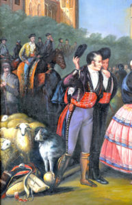 ESCUELA ANDALUZA SIGLO XIX. Óleo sobre tabla. ""Feria de Abril"