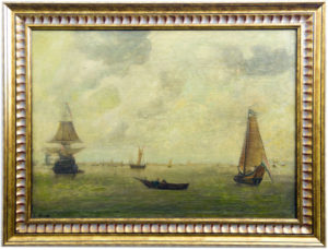 ESCUELA CENTROEUROPEA Siglo XIX. Óleo sobre lienzo. ""Marina"