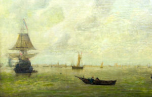 ESCUELA CENTROEUROPEA Siglo XIX. Óleo sobre lienzo. ""Marina"