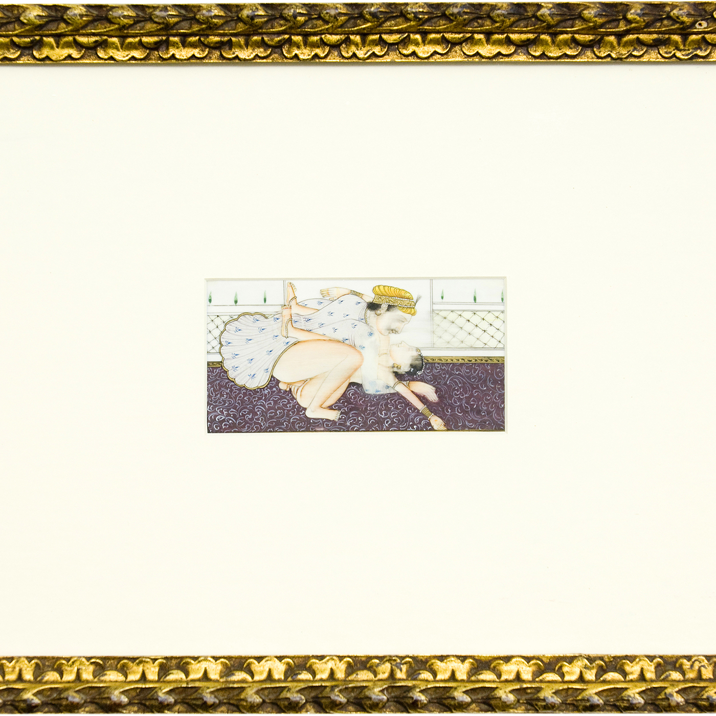 ESCUELA DE RAJASTHAN. Siglo XIX. Técnica mixta sobre placa de marfil. ESCUELA DE RAJASTHAN. Siglo XIX. Técnica mixta sobre placa de marfil.