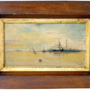 ESCUELA ESPAÑOLA. Óleo sobre tabla. "Marina".