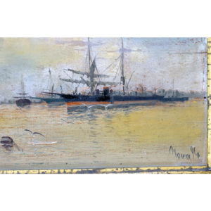 ESCUELA ESPAÑOLA. Óleo sobre tabla. "Marina".
