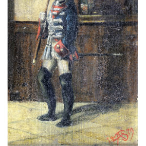 ESCUELA ESPAÑOLA SIGLO XIX. Óleo sobre tabla. ""Soldado Español"