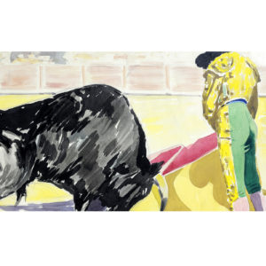 ESCUELA ESPAÑOLA SIGLO XX. Acuarela sobre papel. ""Escena taurina"