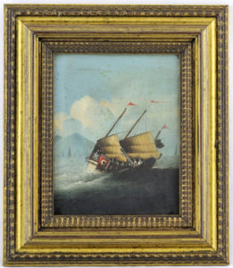 ESCUELA FRANCESA SIGLO XIX. Óleo sobre lienzo. ""Marina"