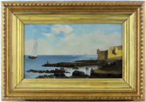 ESCUELA ITALIANA SIGLO XIX. Óleo sobre lienzo. ""Marina"