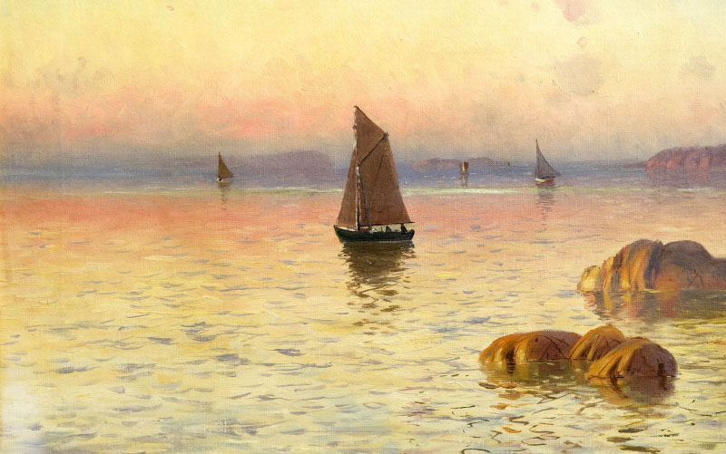 Escuela Norte Europea. E. BRANDT, 1904. Óleo sobre lienzo. ""Marina" Escuela Norte Europea. E. BRANDT, 1904. Óleo sobre lienzo. ""Marina"