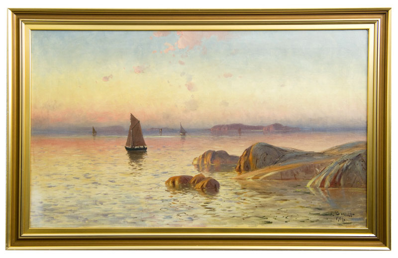 Escuela Norte Europea. E. BRANDT, 1904. Óleo sobre lienzo. ""Marina" Escuela Norte Europea. E. BRANDT, 1904. Óleo sobre lienzo. ""Marina"