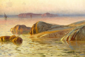 Escuela Norte Europea. E. BRANDT, 1904. Óleo sobre lienzo. ""Marina"