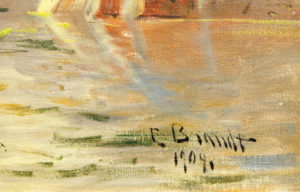 Escuela Norte Europea. E. BRANDT, 1904. Óleo sobre lienzo. ""Marina"