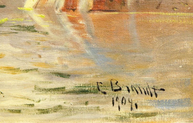 Escuela Norte Europea. E. BRANDT, 1904. Óleo sobre lienzo. ""Marina" Escuela Norte Europea. E. BRANDT, 1904. Óleo sobre lienzo. ""Marina"
