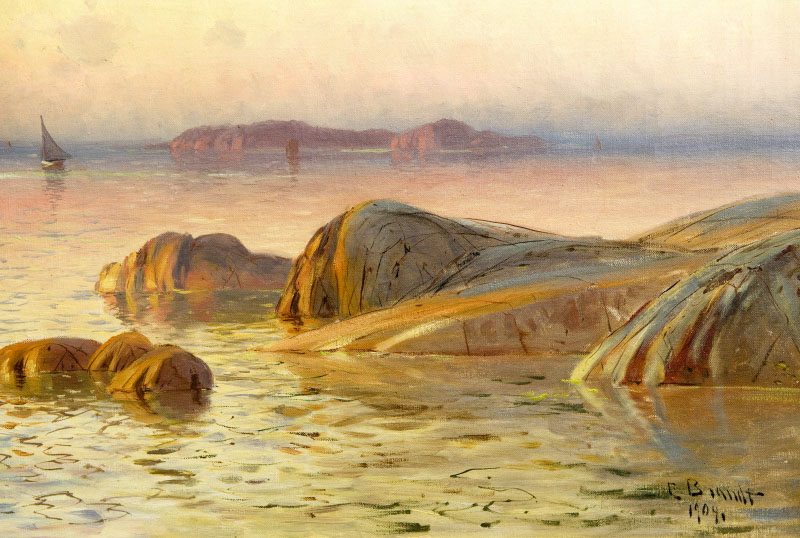 Escuela Norte Europea. E. BRANDT, 1904. Óleo sobre lienzo. ""Marina" Escuela Norte Europea. E. BRANDT, 1904. Óleo sobre lienzo. ""Marina"
