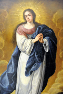 ESCUELA SEVILLANA Siglo XVII-XVIII. Óleo sobre lienzo. ""Inmaculada"