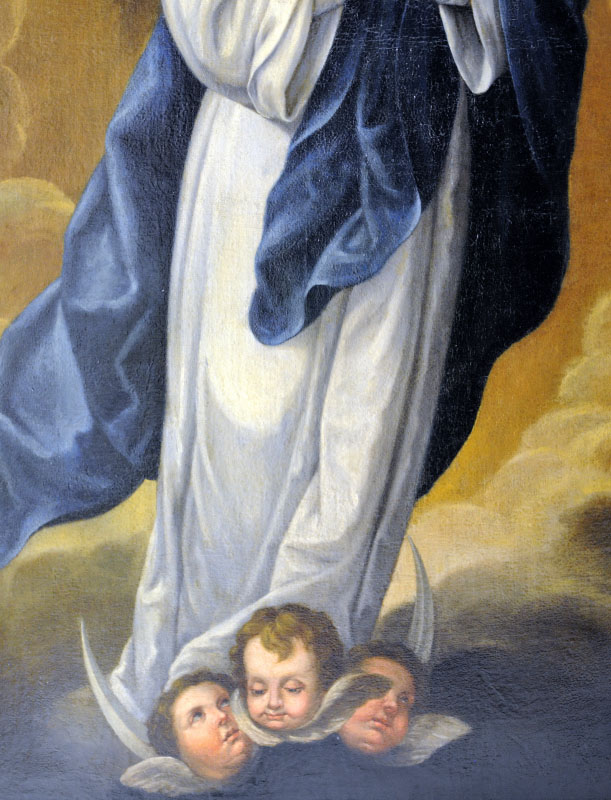 ESCUELA SEVILLANA Siglo XVII-XVIII. Óleo sobre lienzo. ""Inmaculada"
