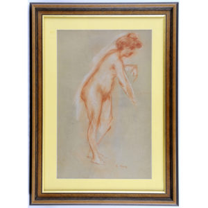 EULOGIO VARELA Y SARTORIO. Dibujo a sanguina. ""Desnudo femenino""