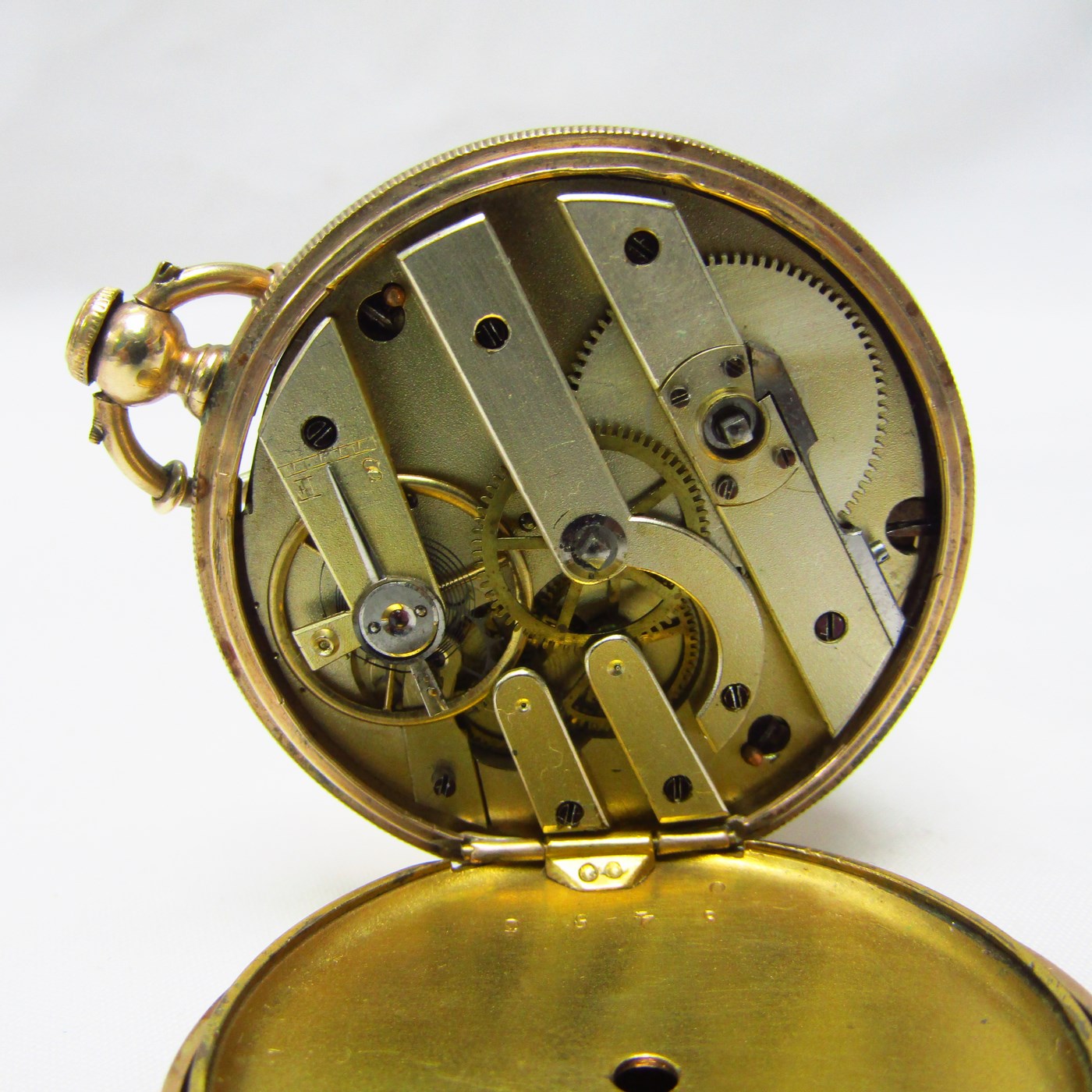 F. HUGUENIN. Reloj de colgar saboneta. Suiza, ca. 1900. F. HUGUENIN. Reloj de colgar saboneta. Suiza, ca. 1900.