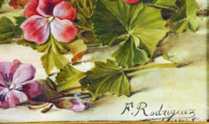 F. RODRIGUEZ (Siglo XIX). Óleo sobre tabla. “Bodegón”