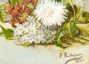 F. RODRIGUEZ (Siglo XIX). Óleo sobre tabla. “Bodegón”