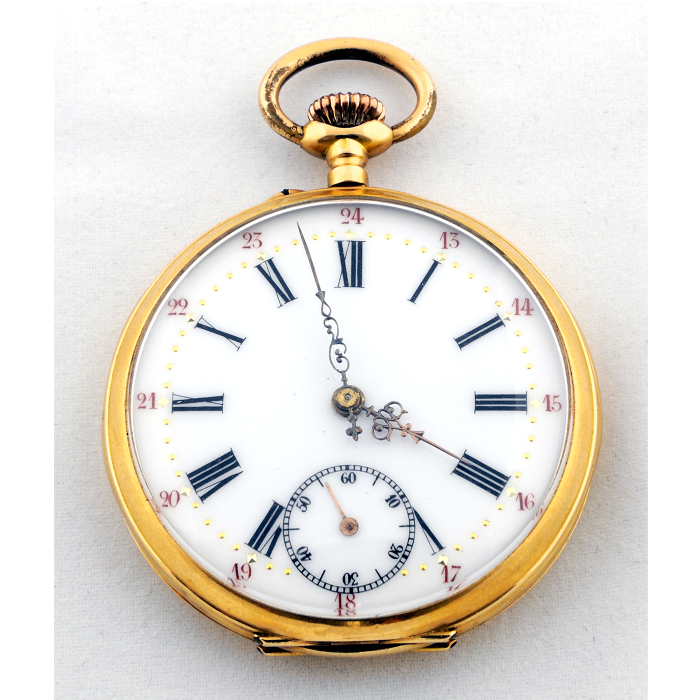 Fabricante Suizo - Reloj de Bolsillo, Lepine y Remontoir. Oro 18k. Finales s. XX.