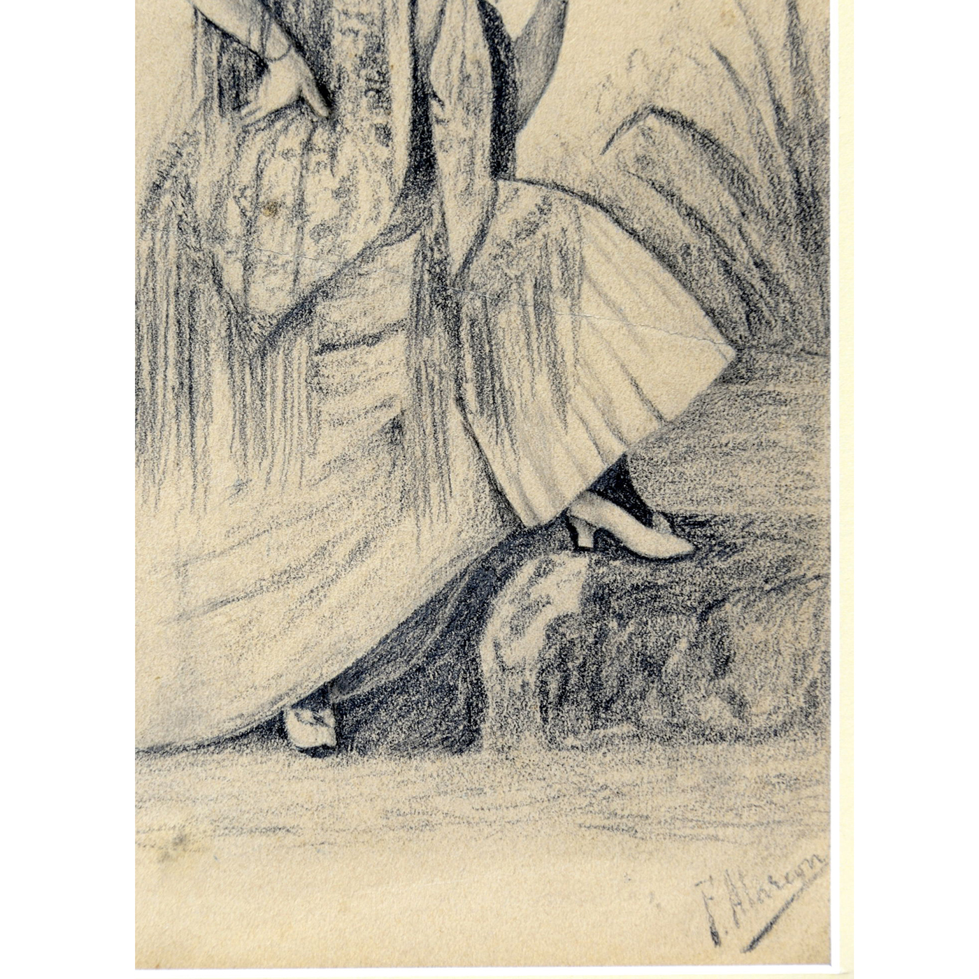 FÉLIX ALARCÓN. Dibujo a lápiz y carboncillo. ""Maja brindando" FÉLIX ALARCÓN. Dibujo a lápiz y carboncillo. ""Maja brindando"