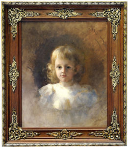 FERNANDO PERALTA DEL CAMPO. Óleo sobre lienzo. “Retrato Infantil”
