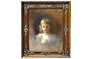 FERNANDO PERALTA DEL CAMPO. Óleo sobre lienzo. “Retrato Infantil”
