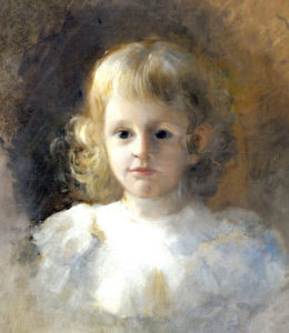 FERNANDO PERALTA DEL CAMPO. Óleo sobre lienzo. “Retrato Infantil”