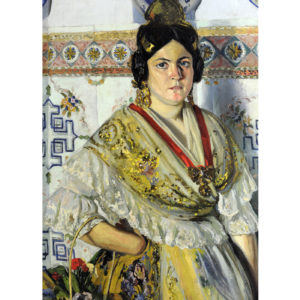 FERNANDO VIZCAÍ ALBERT. Óleo sobre lienzo. "Fallera".