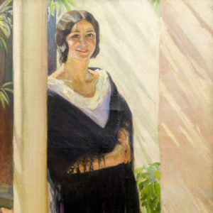 FERNANDO VIZCAÍ ALBERT. Óleo sobre lienzo. "Retrato de Dama".
