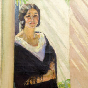FERNANDO VIZCAÍ ALBERT. Óleo sobre lienzo. "Retrato de Dama".