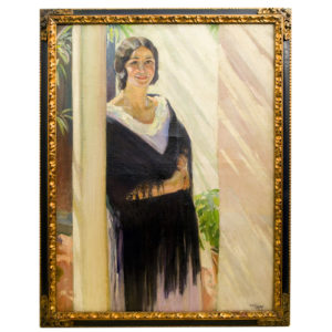 FERNANDO VIZCAÍ ALBERT. Óleo sobre lienzo. "Retrato de Dama".