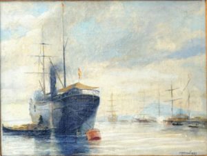 Firmado MEIFRÉN, 1887. Óleo sobre lienzo. ""Marina"