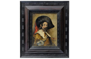 FRANCISCO DOMINGO MARQUÉS. Óleo sobre lienzo. ""Mosquetero"