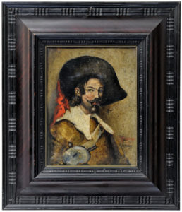 FRANCISCO DOMINGO MARQUÉS. Óleo sobre lienzo. ""Mosquetero"