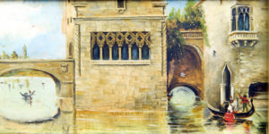 FRANCISCO PRADILLA. Óleo sobre tabla. ""Apuntes de Venecia"