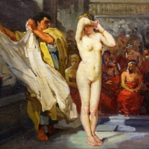 FRANCISCO RODRÍGUEZ SÁNCHEZ CLEMENT. Óleo sobre Lienzo. "El Juicio de Friné".