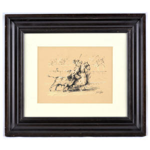 FRANCISCO SÁNCHEZ MANSO. Dibujo a plumilla y acuarela. ""Picador""