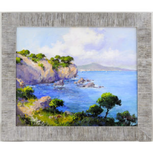FRANCISCO VIDAL. Óleo sobre lienzo. "Paisaje marino"