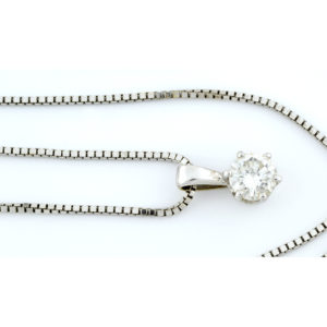 Gargantilla en Oro de 18k. con Diamante Natural talla Brillante de 0,53 ct. L/I. (Certificado).