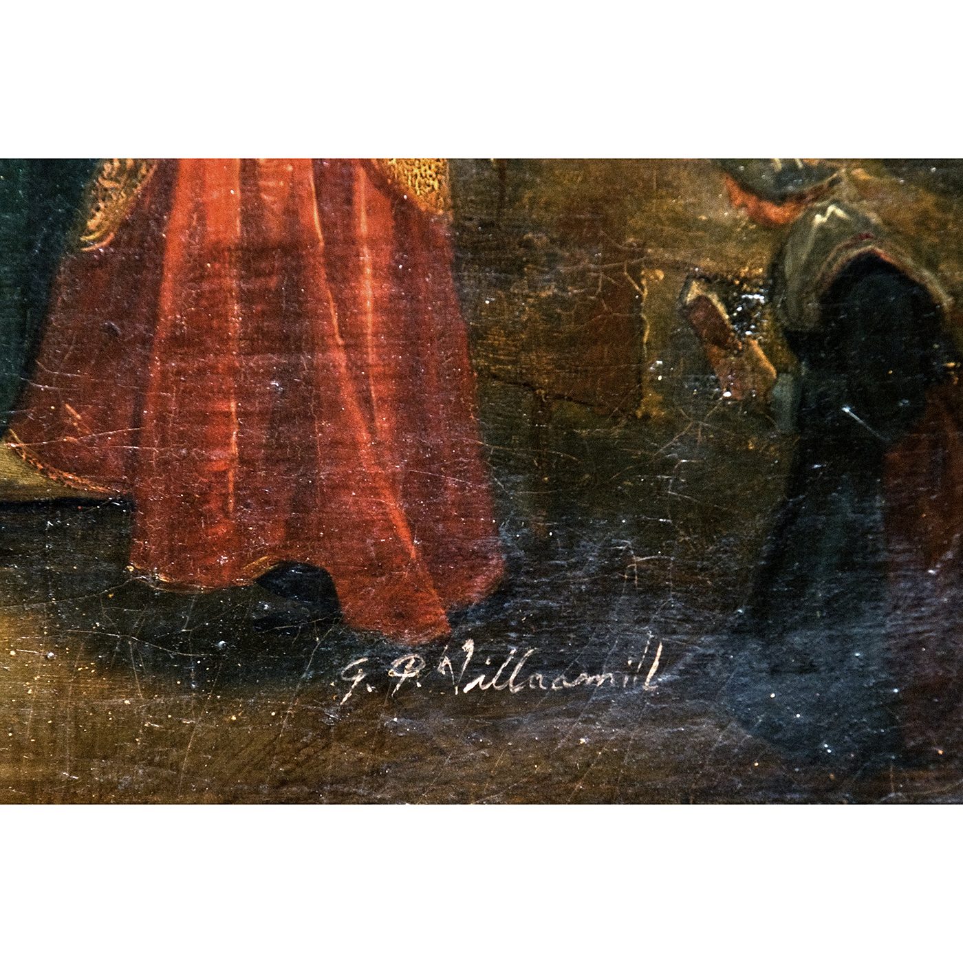 GENARO PÉREZ VILLAAMIL. Óleo sobre lienzo. "Procesión". GENARO PÉREZ VILLAAMIL. Óleo sobre lienzo. "Procesión".